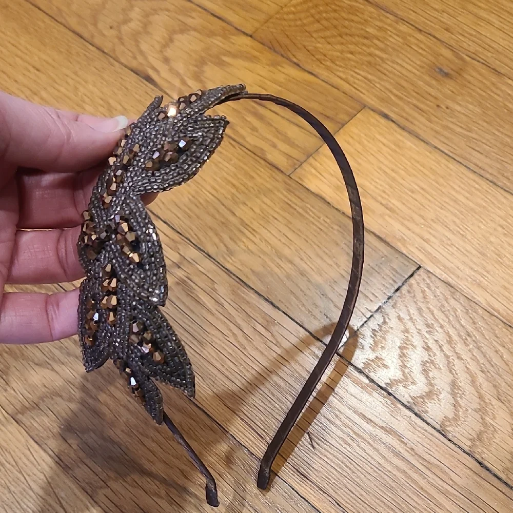 Brown and Silver Beaded Headbands
